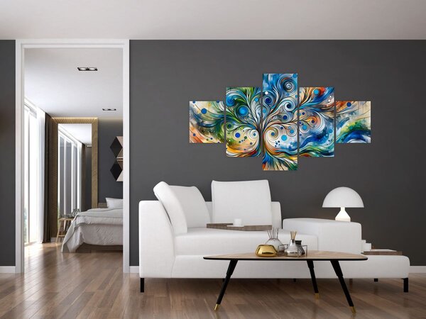 Obraz – Kolorowe energetyczne drzewo (125x70 cm)