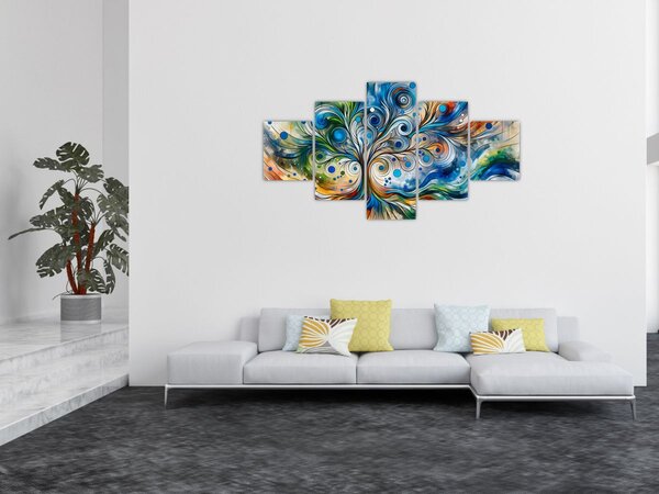 Obraz – Kolorowe energetyczne drzewo (125x70 cm)