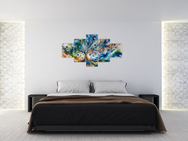 Obraz – Kolorowe energetyczne drzewo (125x70 cm)