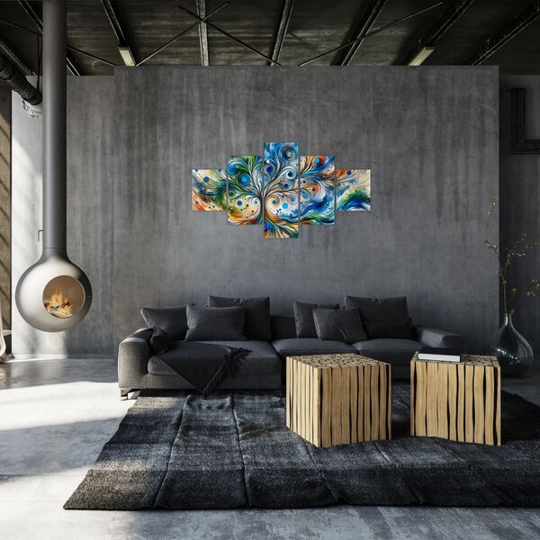 Obraz – Kolorowe energetyczne drzewo (125x70 cm)