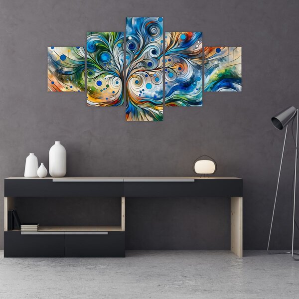 Obraz – Kolorowe energetyczne drzewo (125x70 cm)