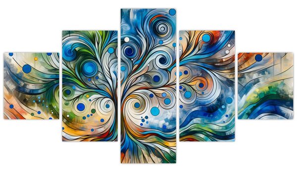 Obraz – Kolorowe energetyczne drzewo (125x70 cm)