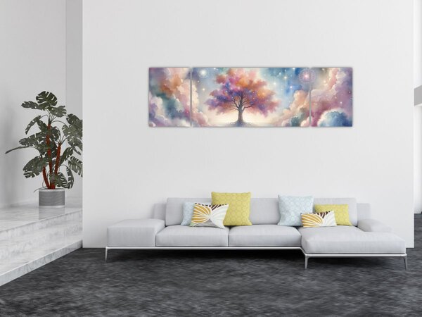 Obraz – Drzewo życia w chmurach (170x50 cm)
