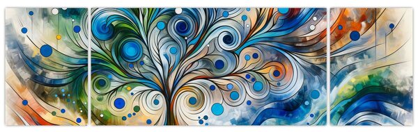 Obraz – Kolorowe energetyczne drzewo (170x50 cm)