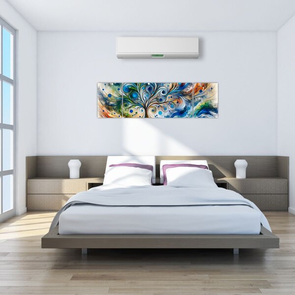 Obraz – Kolorowe energetyczne drzewo (170x50 cm)