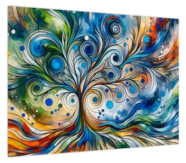 Obraz – Kolorowe energetyczne drzewo (70x50 cm)