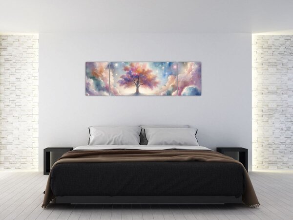 Obraz – Drzewo życia w chmurach (170x50 cm)