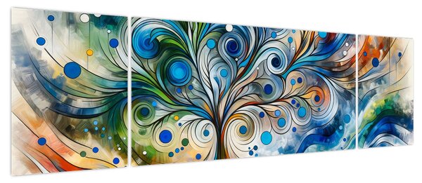 Obraz – Kolorowe energetyczne drzewo (170x50 cm)