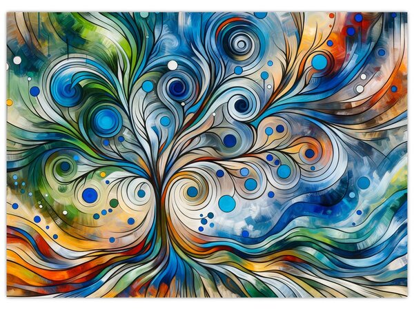 Obraz – Kolorowe energetyczne drzewo (70x50 cm)