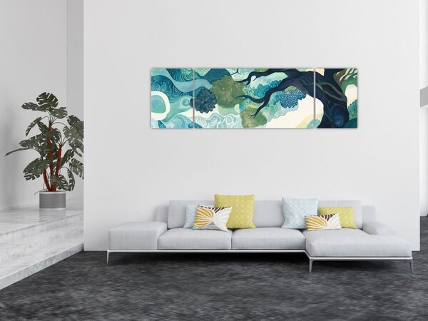 Obraz – Zielona korona drzewa życia (170x50 cm)