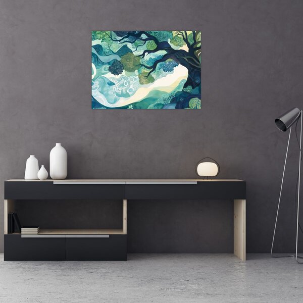 Obraz – Zielona korona drzewa życia (70x50 cm)