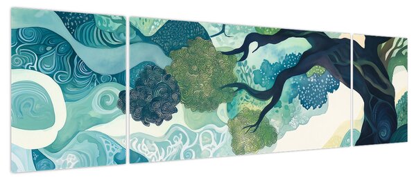 Obraz – Zielona korona drzewa życia (170x50 cm)