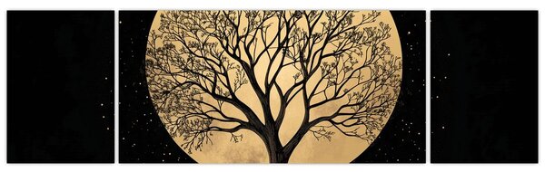 Obraz – Drzewo w złotej pełni księżyca I. (170x50 cm)