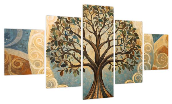 Obraz – Drzewo życia i spirale (125x70 cm)