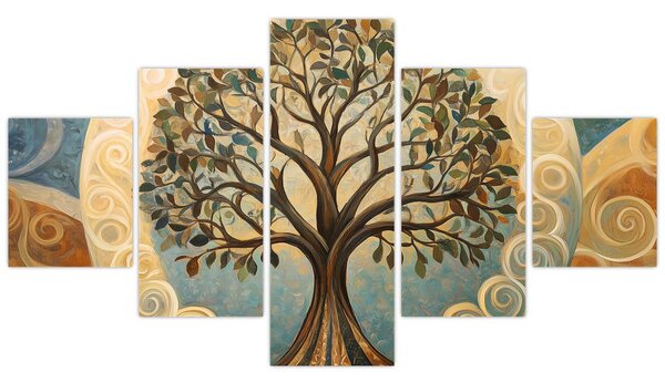 Obraz – Drzewo życia i spirale (125x70 cm)