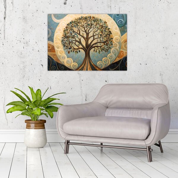 Obraz – Drzewo życia i spirale (70x50 cm)