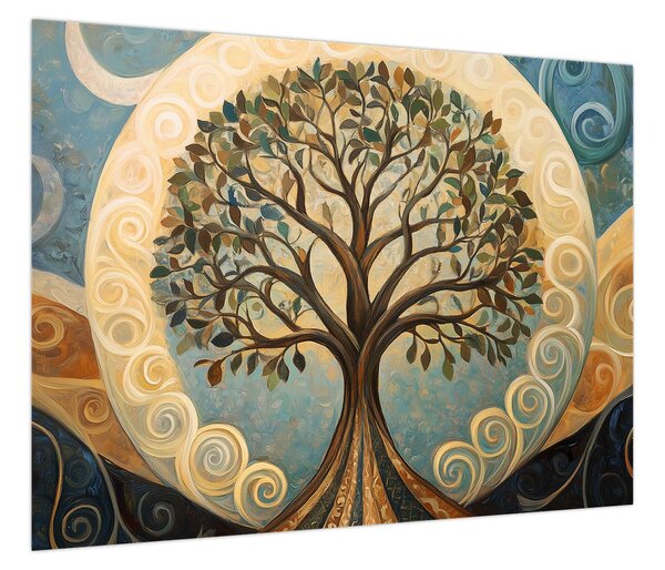 Obraz – Drzewo życia i spirale (70x50 cm)