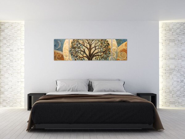 Obraz – Drzewo życia i spirale (170x50 cm)