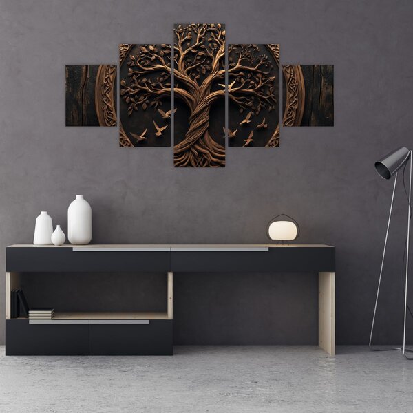 Obraz – Drewniane drzewo życia (125x70 cm)