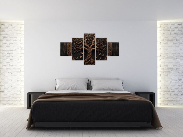 Obraz – Drewniane drzewo życia (125x70 cm)
