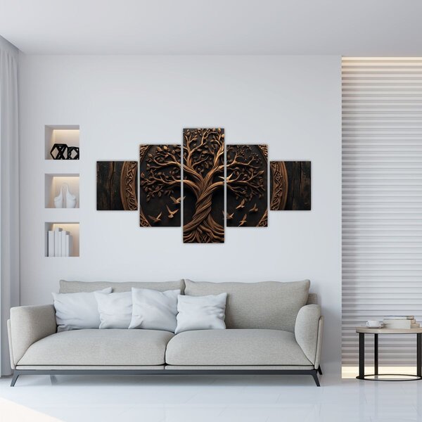 Obraz – Drewniane drzewo życia (125x70 cm)