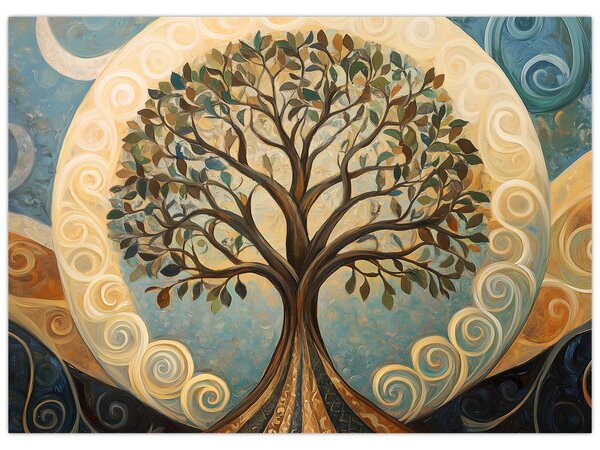 Obraz – Drzewo życia i spirale (70x50 cm)
