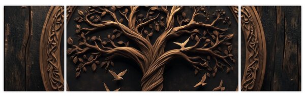 Obraz – Drewniane drzewo życia (170x50 cm)