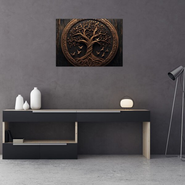 Obraz – Drewniane drzewo życia (70x50 cm)