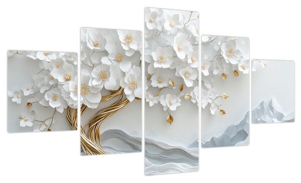 Obraz – Eleganckie drzewo życia 3D (125x70 cm)