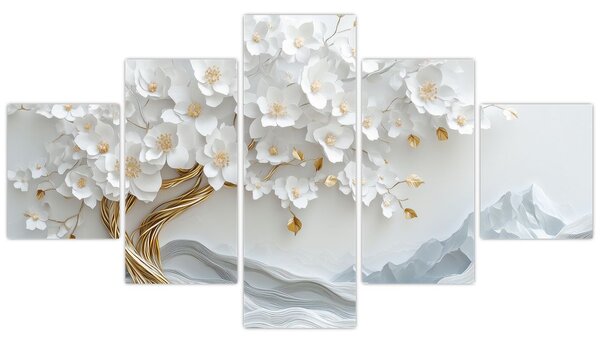 Obraz – Eleganckie drzewo życia 3D (125x70 cm)