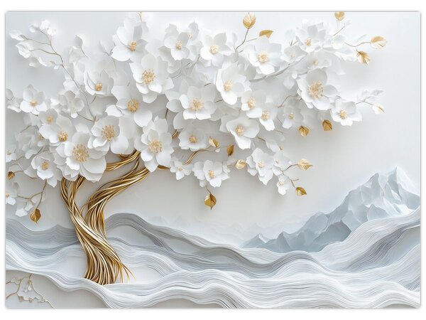 Obraz – Eleganckie drzewo życia 3D (70x50 cm)