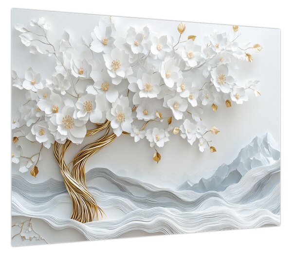 Obraz – Eleganckie drzewo życia 3D (70x50 cm)