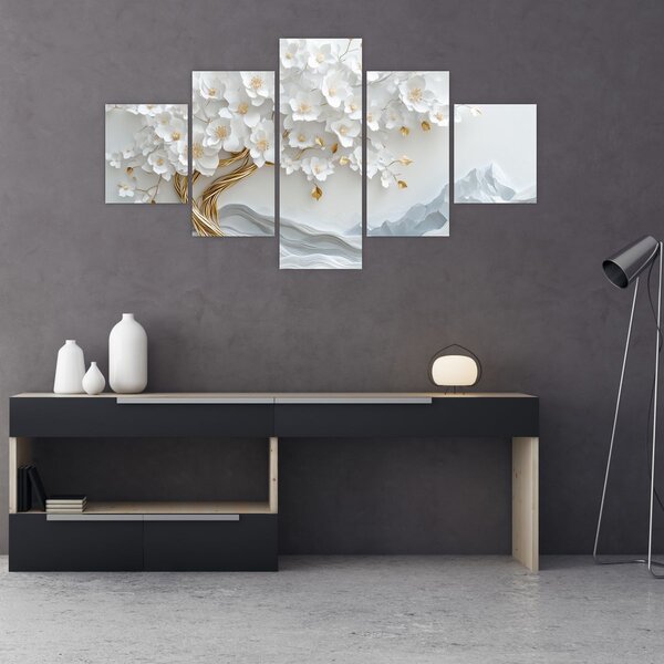Obraz – Eleganckie drzewo życia 3D (125x70 cm)