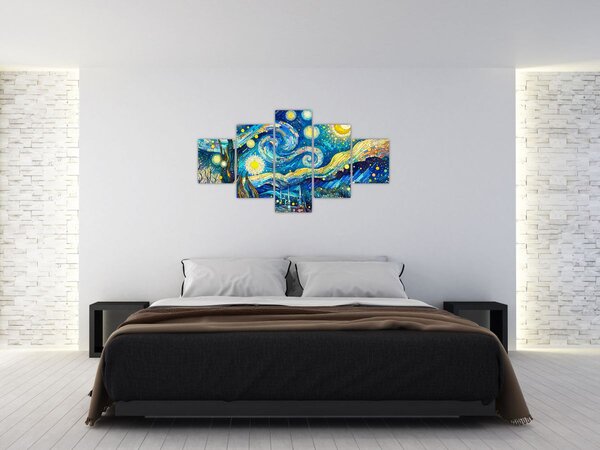 Obraz – Mozaika gwiaździstej nocy (125x70 cm)