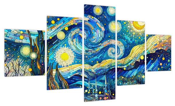 Obraz – Mozaika gwiaździstej nocy (125x70 cm)
