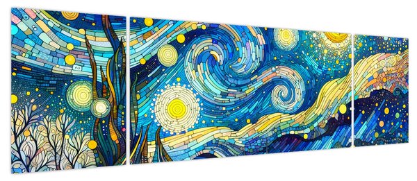 Obraz – Mozaika gwiaździstej nocy (170x50 cm)