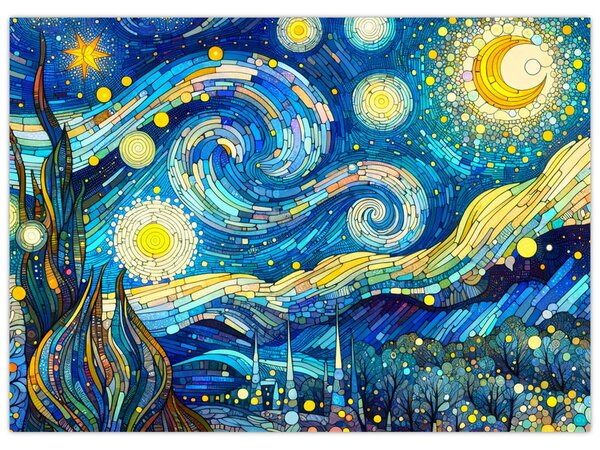 Obraz – Mozaika gwiaździstej nocy (70x50 cm)