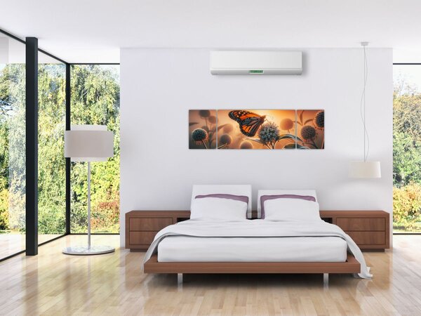 Obraz – Motyl w zachodzącym słońcu (170x50 cm)