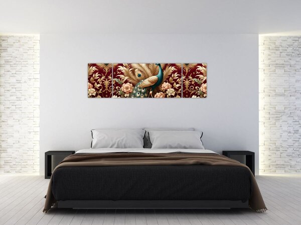 Obraz – Elegancki paw (170x50 cm)