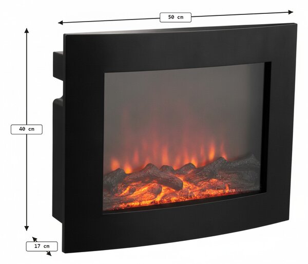 LED dekoracja nowoczesny kominek COZY WARM 40x50 cm, czarny