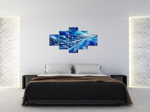 Obraz – Ryby w falach (125x70 cm)