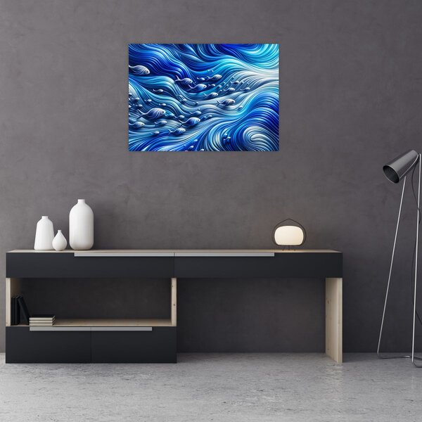 Obraz – Ryby w falach (70x50 cm)