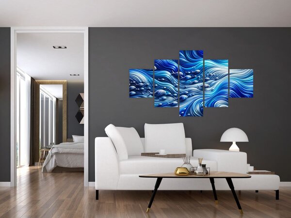 Obraz – Ryby w falach (125x70 cm)