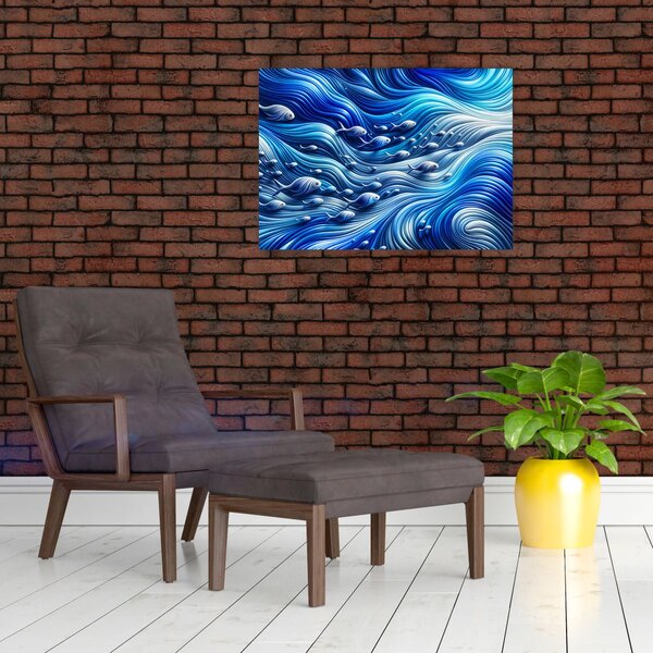 Obraz – Ryby w falach (70x50 cm)