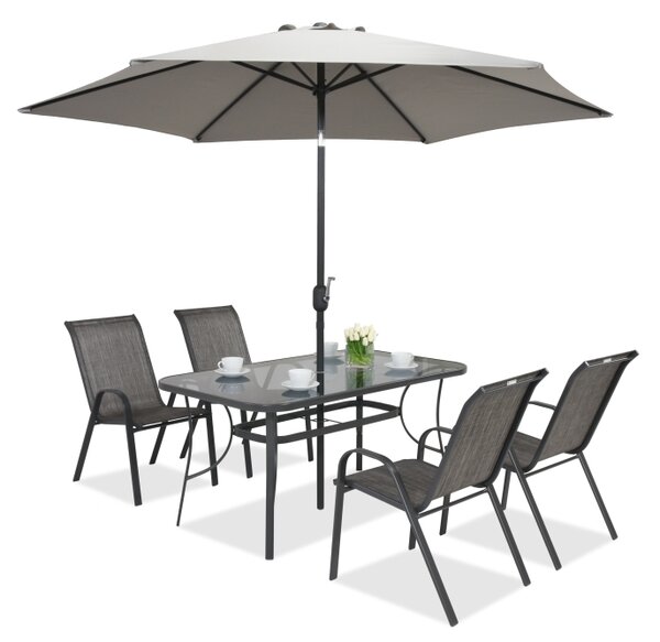Parasol ogrodowy Perugia ∅3m Garden Point szary