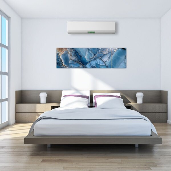 Obraz - Niebieski zróżnicowany marmur (170x50 cm)