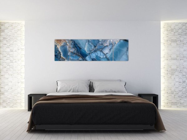Obraz - Niebieski zróżnicowany marmur (170x50 cm)