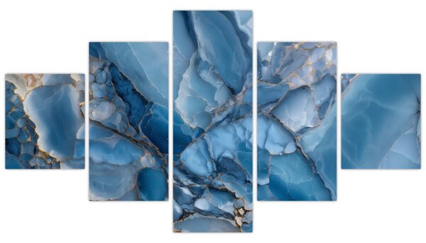 Obraz - Niebieski zróżnicowany marmur (125x70 cm)