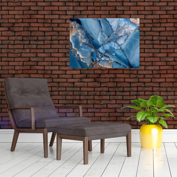 Obraz - Niebieski zróżnicowany marmur (70x50 cm)