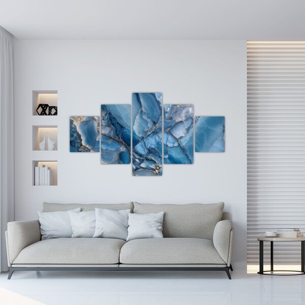 Obraz - Niebieski zróżnicowany marmur (125x70 cm)